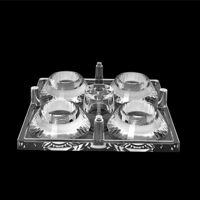 50*50mm 30 Grado 4 in 1 Lente di luce LED Materiale PC per illuminazione inondazione SMD7070/ 5050/4*3030 LED
