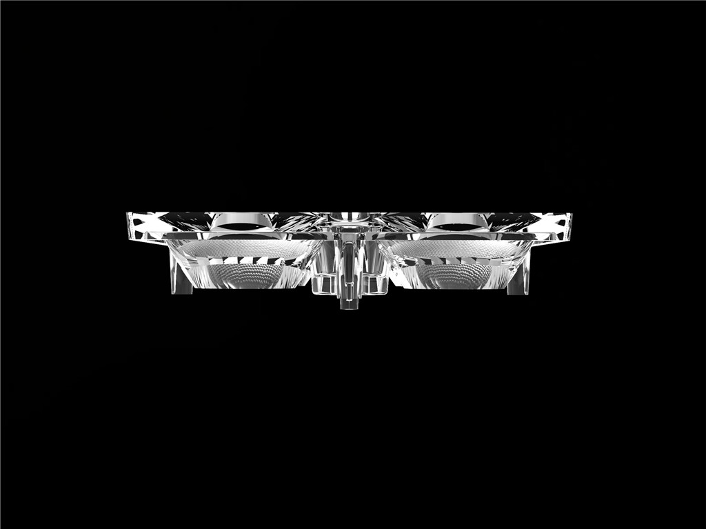 50*50mm 30 Grado 4 in 1 Lente di luce LED Materiale PC per illuminazione inondazione SMD7070/ 5050/4*3030 LED