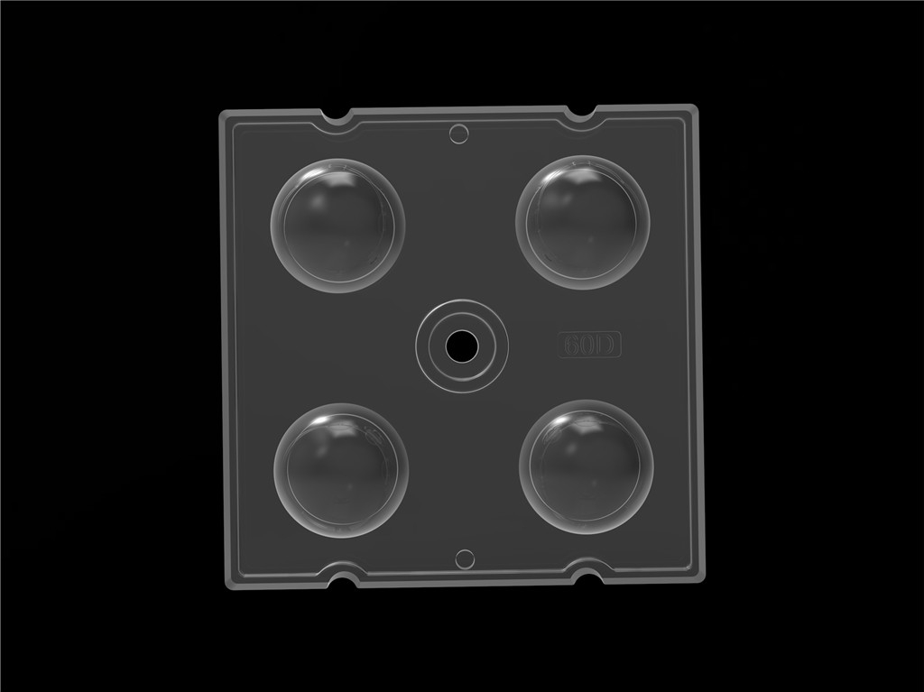 50*50mm 60 Grado 4 in 1 Lente di luce a LED Materiale PC per illuminazione inondazione SMD7070/ 5050/4*3030 LED