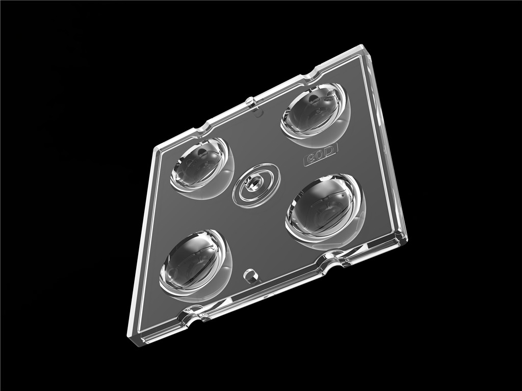 50*50mm 60 Grado 4 in 1 Lente di luce a LED Materiale PC per illuminazione inondazione SMD7070/ 5050/4*3030 LED