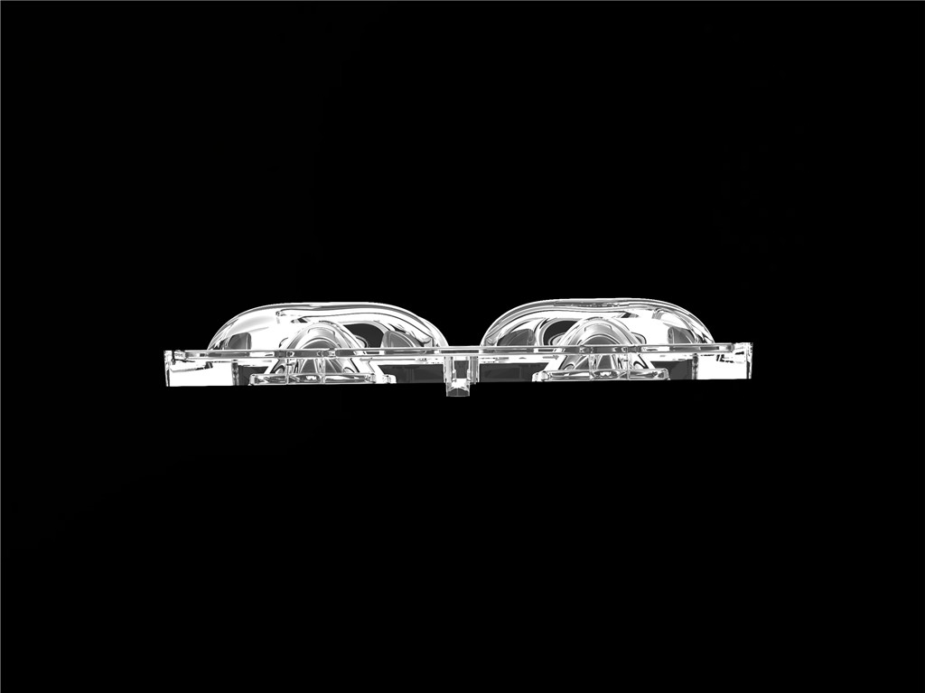 50*50mm TYPE2 Asimetrico 4 in 1 Lente di luce a LED Materiale PC per illuminazione inondazione SMD7070/ 5050/4*3030 LED