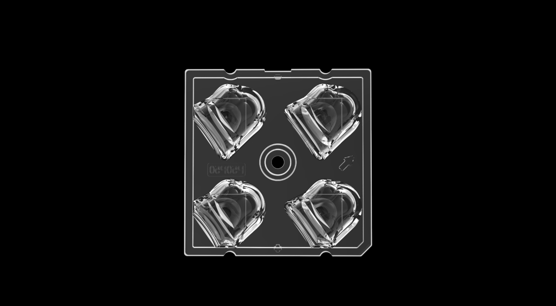 Modulo di luce stradale LED ad alta trasmittanza da 50 mm con 4IN1 50 gradi di polarizzazione Tipo di lente e chip LED SMD5050